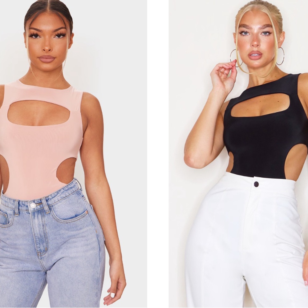 PLT Black Cutout Bodysuit